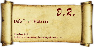 Dürr Robin névjegykártya